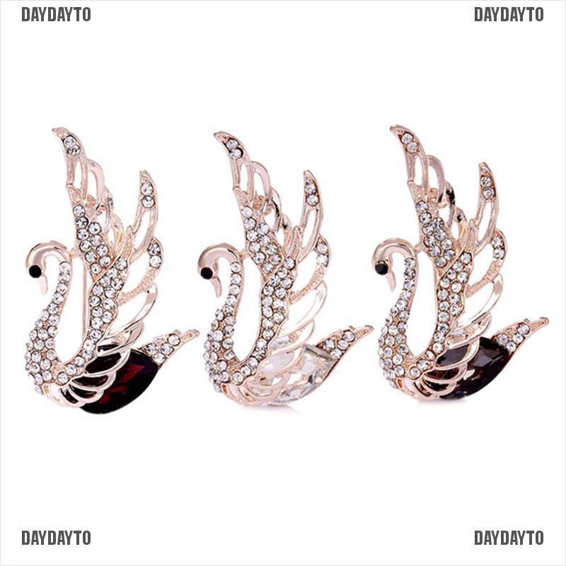 Ghim Cài Áo Hình Thiên Nga Đính Đá Pha Lê