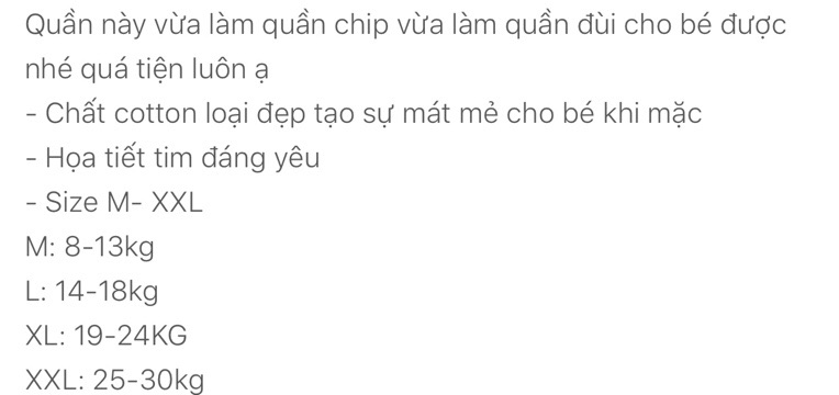 Set 10 quần chip đùi tim bé gái chất cotton siêu đẹp