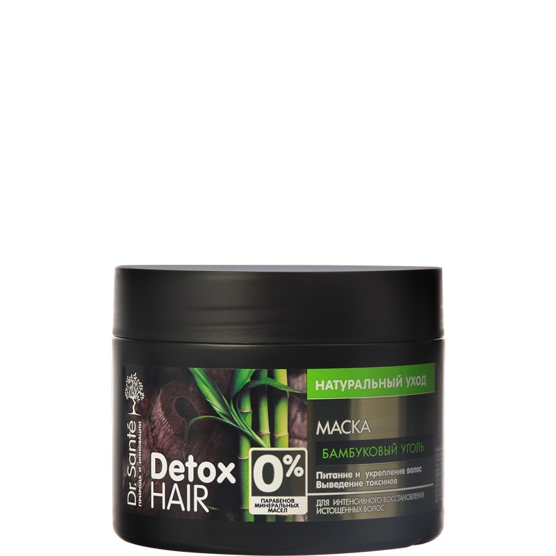 Kem ủ detox tóc và da đầu chiết xuất than tre hoạt tính Dr. Sante Detox Hair 300 ml