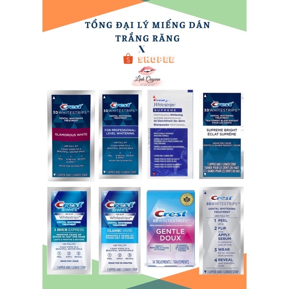 CHÍNH HÃNG - Combo 7 ngày Miếng dán trắng răng Crest