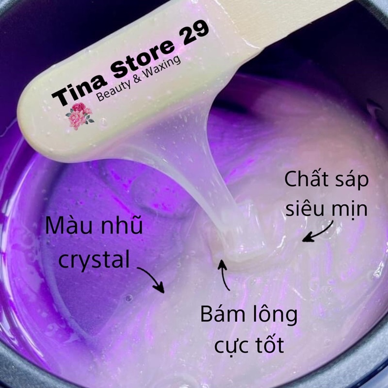 Sáp wax lông nóng trong ánh tím hard wax bean cao cấp nhập khẩu 100gr giúp làm sạch lông vùng cơ thể , nách , bikini