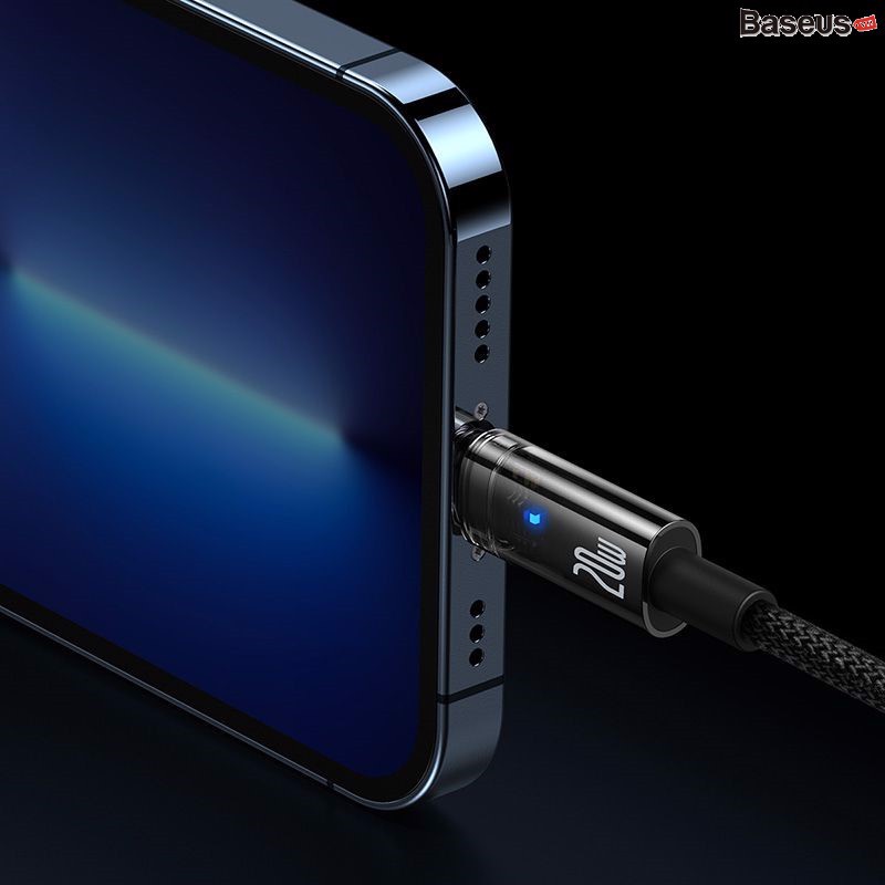 Cáp sạc Baseus Explorer Series Lightning tự ngắt 2.4A vải dù siêu bền dài 100CM cho iPhone/iPad ( Đen )