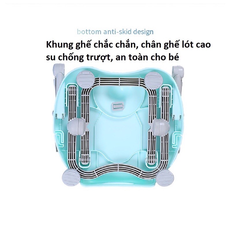 Ghế ngồi ăn dặm cho bé - gập gọn dùng gia đình, đi du lịch điều chỉnh độ cao Mastela 1013 - Bảo hành 12 tháng - BPA FREE