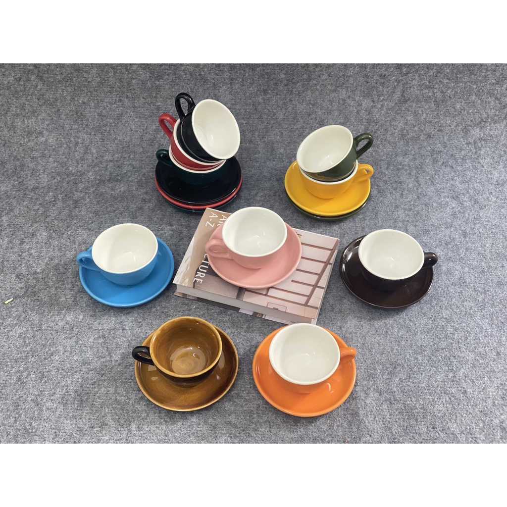 Bộ tách cafe cappuccino☕☕ly coffee capuchino 200ml☕☕ Tách uống trà/ cà phê Bát Tràng