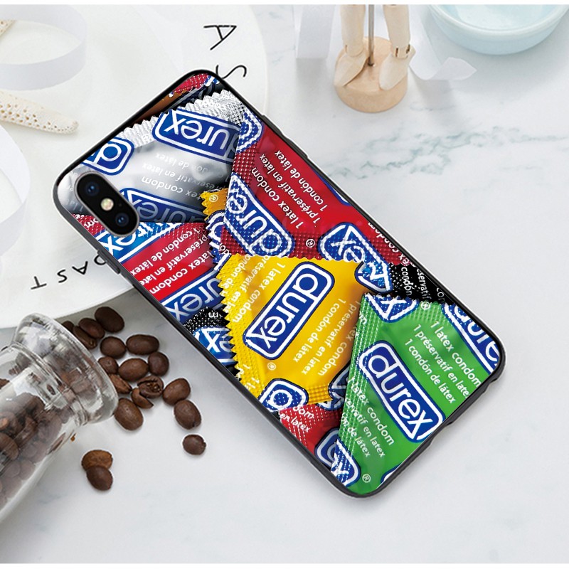 Ốp Điện Thoại TPU Mềm Họa Tiết Durex Sáng Tạo Cho iPhone X 12 13 mini 11 14 Pro Xs max Xr 5s 6s 7 8 Plus