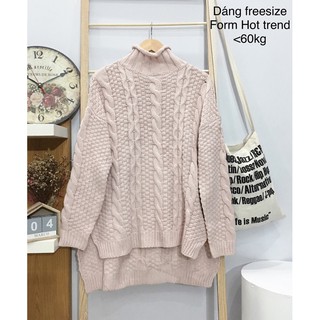 Áo len cổ lọ dáng freesize