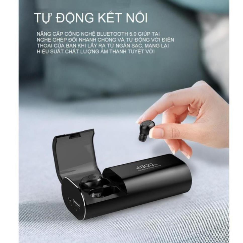 Tai Nghe Blutooth- Tai Nghe S11 kiêm sạc dự phòng 4800 mAh, không dây, có thể sử dụng riêng biệt 2 tai cho 2 điện thoại | BigBuy360 - bigbuy360.vn