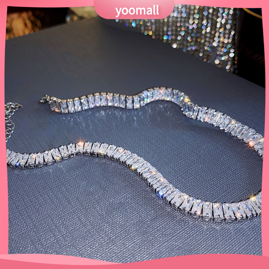 Vòng Cổ Choker Đính Đá Zircon Đơn Giản Nhẹ Nhàng Có Thể Điều Chỉnh