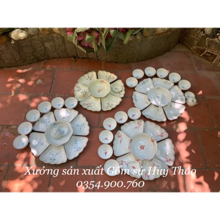 Set hoa mặt trời đầy đủ màu trắng vẽ hoạ tiết đào mai sen