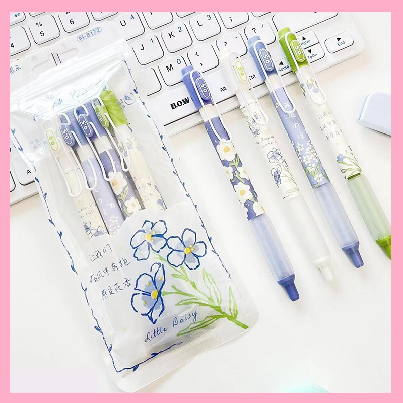 Set 4 Bút Mực Nước Hình Hoa Hồng Dễ Thương