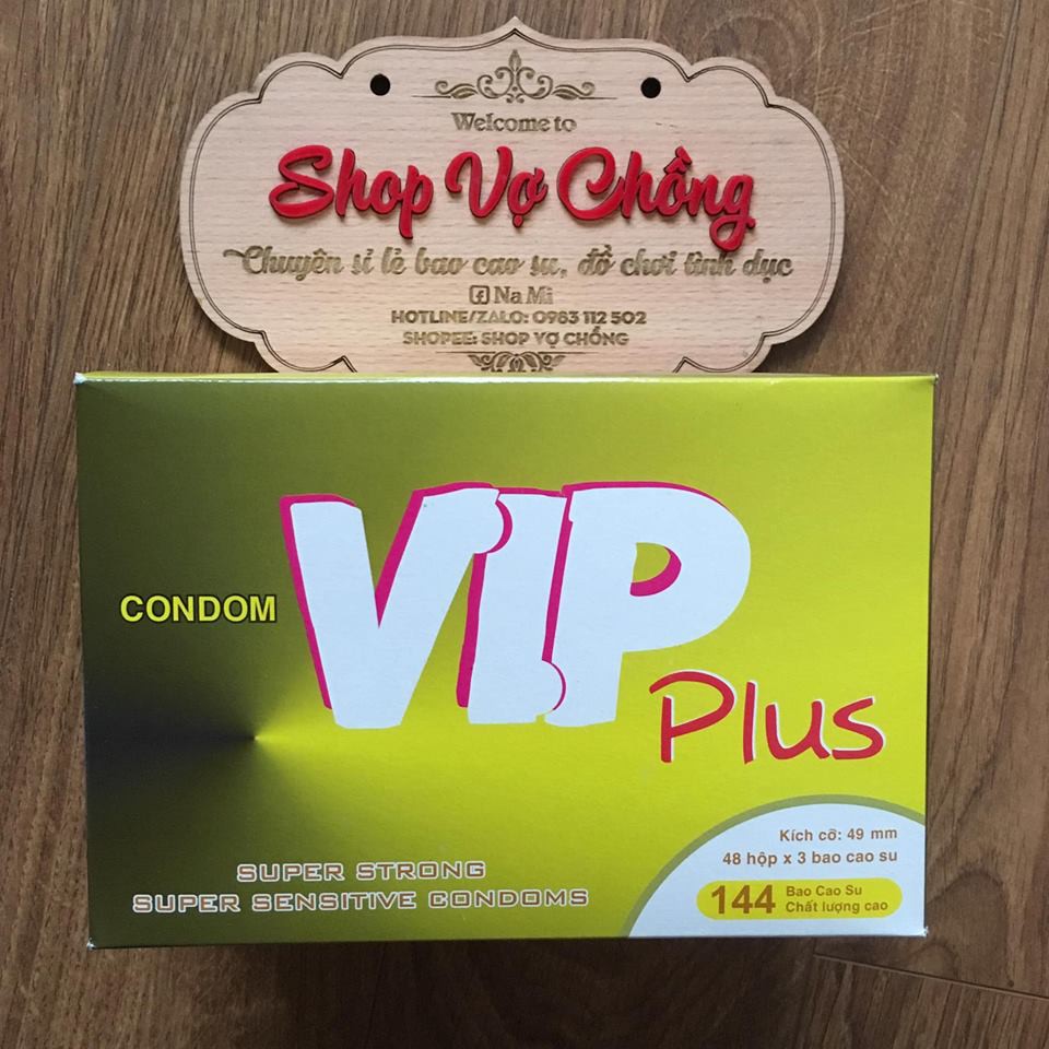 Bao Cao Su Gia Đình VIP Plus Hộp 144 Chiếc