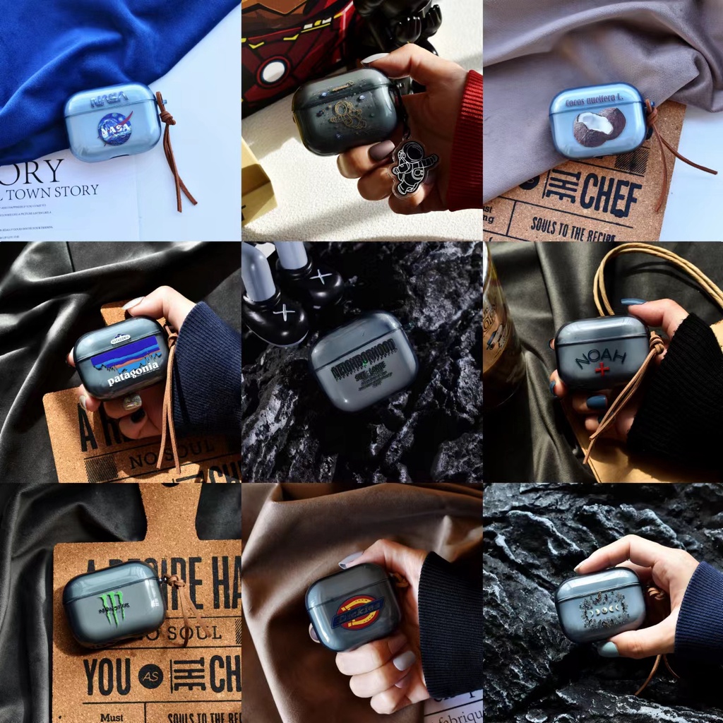 Vỏ Bảo Vệ Hộp Đựng Tai Nghe AirPods Pro 2 2022 Bluetooth Không Dây Bằng Silicon PC TPU Mềm Màu Xám Trong Suốt Thời Trang