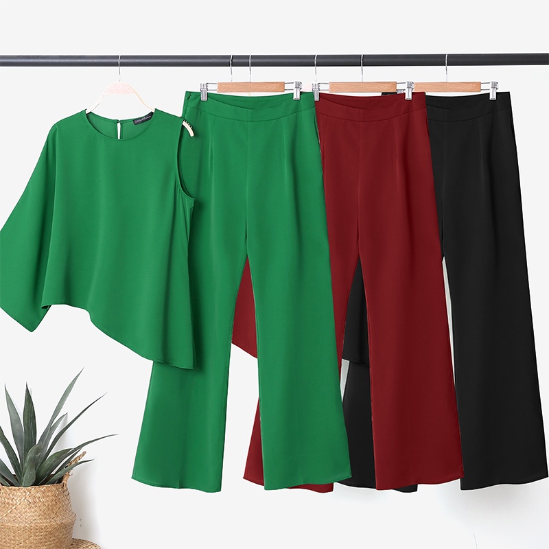 Set quần dài và áo tay không đều ZANZEA thời trang quyến rũ cho nữ