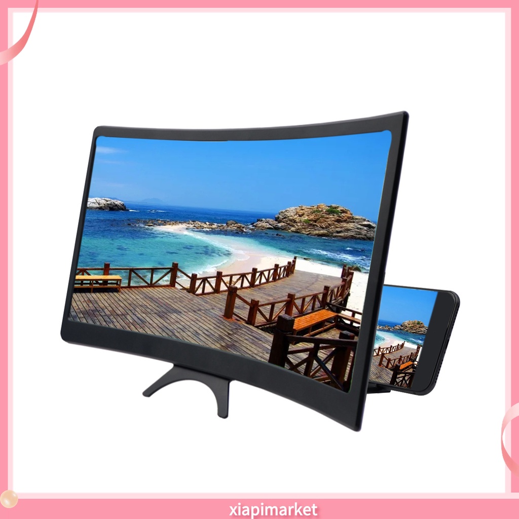 Kính Phóng Đại Màn Hình Cong 12 Inch 3D Gấp Gọn Tiện Dụng Cho Điện Thoại