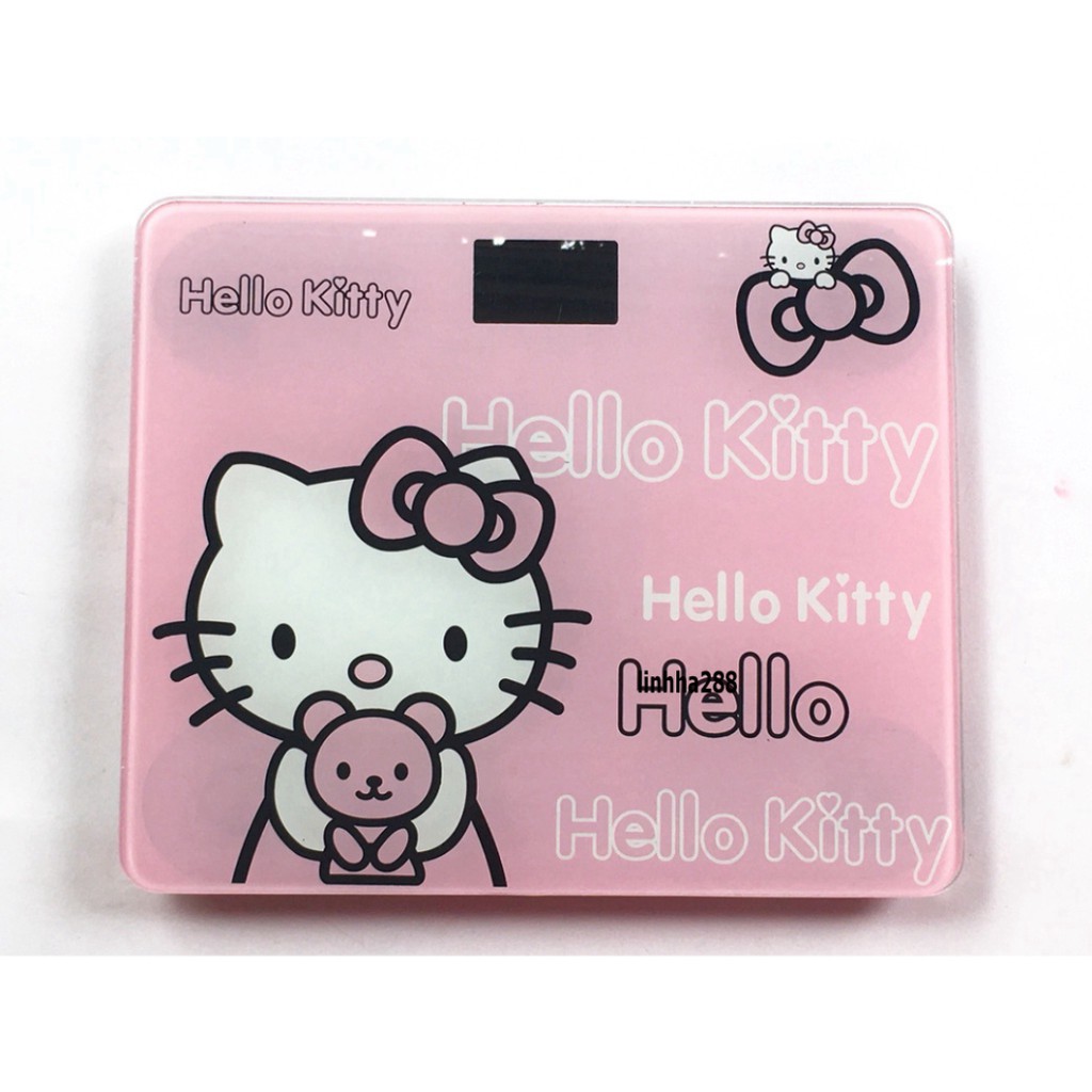 Cân điện tử hình MÈO HELLO KITTY kính cường lực Cân Sức Khỏe Cân Người Chịu Lực Tới 180KG Bảo Hành