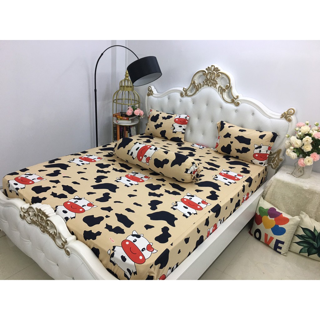 Bộ drap thun lạnh hàn quốc size 1m6, 1m8 nhiều mẫu ngộ nghĩnh cho bé và gia đình