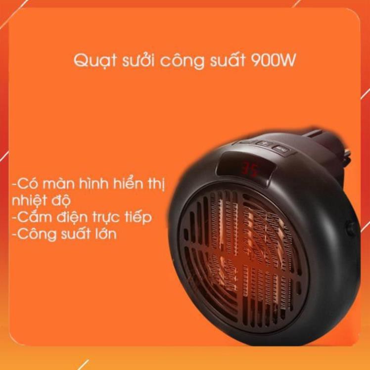 Quạt sưởi mini cắm điện có chức năng điều chỉnh nhiệt độ