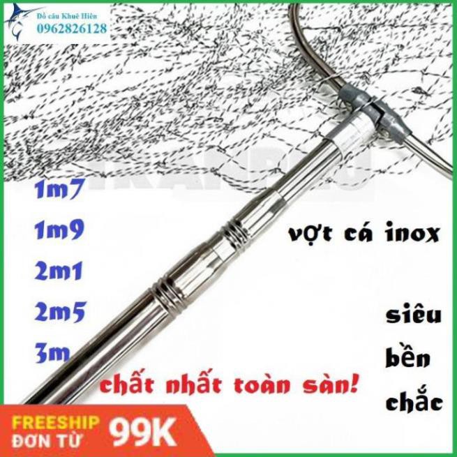 [BH 3 Tháng] Vợt Vớt Cá Inox 1m7 đến 3m Dạng Vuông XL01 - Khuê Hiên, Full Inox Siêu Bền, Cứng, Tải Cá Tốt, vợt xúc cá