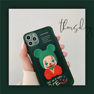 Ốp Điện Thoại Silicon Chống Sốc Họa Tiết Chú Hề Ba Chiều Màu Xanh Lá Cho iPhone 11 Pro Max 12mini X XS XR 7 8 Plus