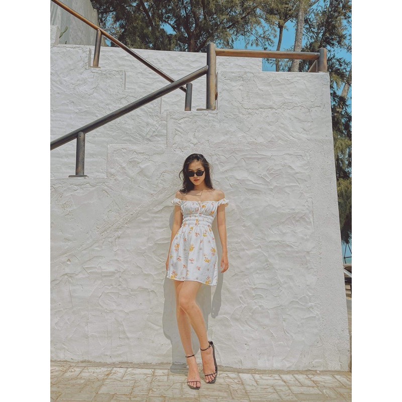 Đầm trễ vai nhúng eo | BigBuy360 - bigbuy360.vn