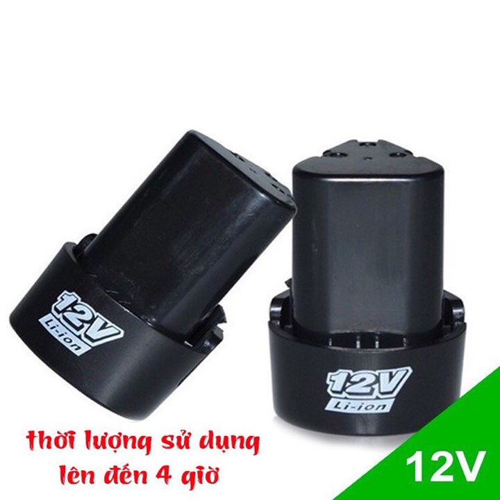 Pin Lithium-Ion cho máy khoan cầm tay 12V, Pin 12V sạc nhanh dùng tốt trong 3-4h