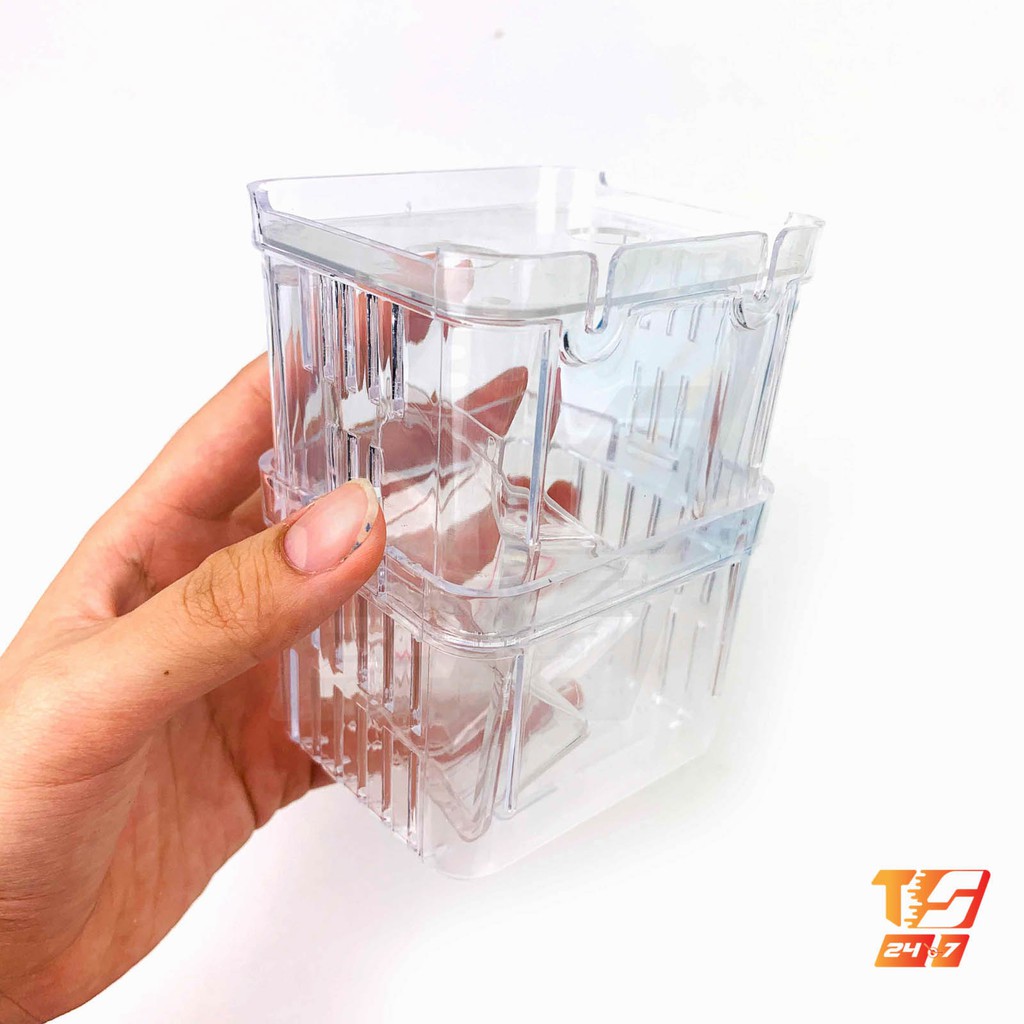 Lồng Dưỡng Cá, Tách Cá Bệnh 7x7x11cm Bằng Nhựa Mica - Lồng Ép Cá Đẻ, Cách Ly Cá