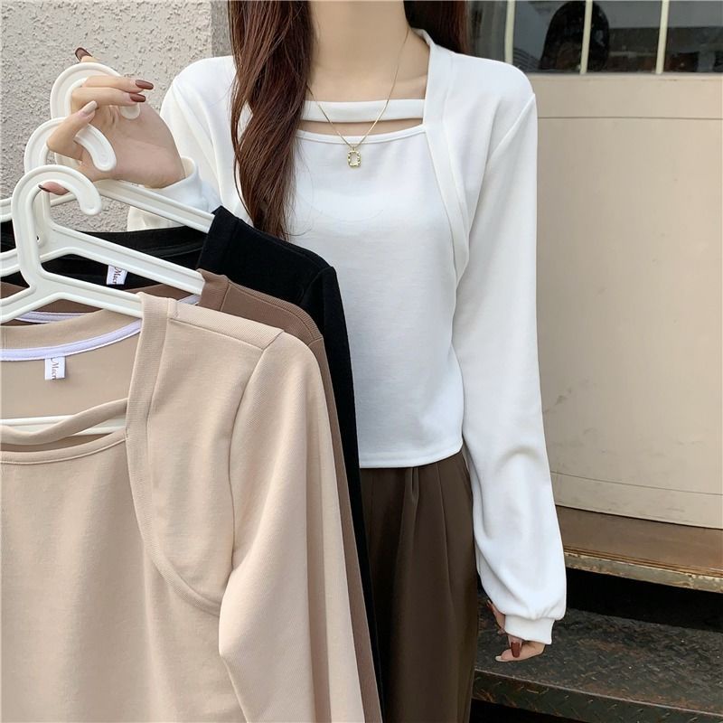 Áo Thun DàI Tay Giả Hai LớP ThờI Trang Cho Nữ JL-TX-467