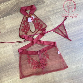Váy ngủ sexy xuyên thấu siêu mỏng kèm quần lọt khe VN290