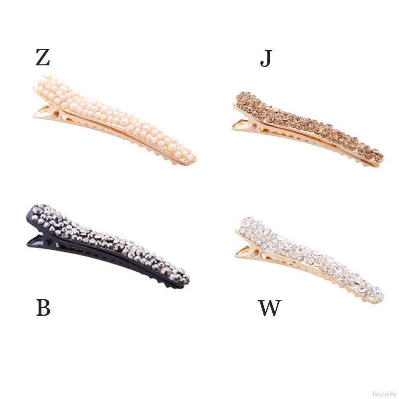 Kẹp tóc kim loại đính hạt giả ngọc trai lấp lánh tạo kiểu tóc độc đáo