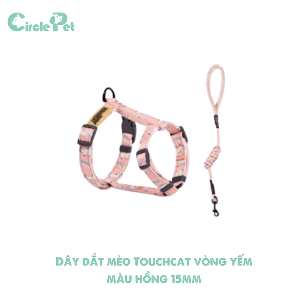 Dây Dắt Mèo Touchcat Vòng Yếm Nhiều Màu Thời Trang Chắc Chắn - Circle Pet
