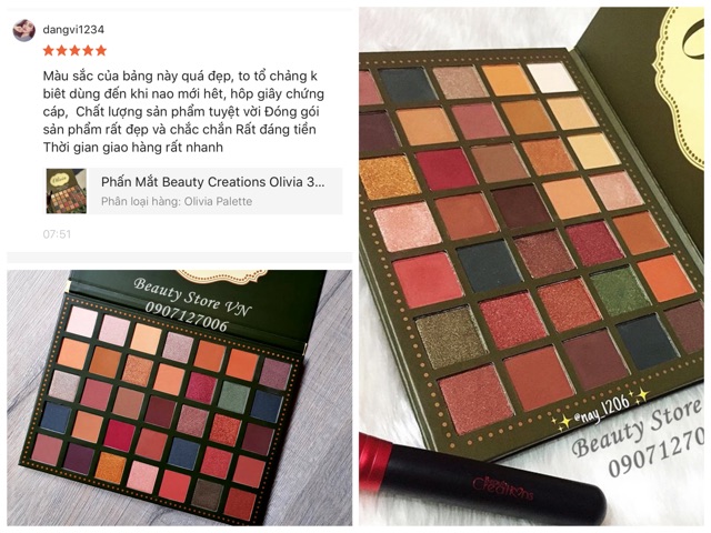 Bảng Phấn Mắt Olivia  [Tặng 1 Chì Kẻ Mắt Waterproof 50k] Beauty Creations 35 Eyeshadow Palette