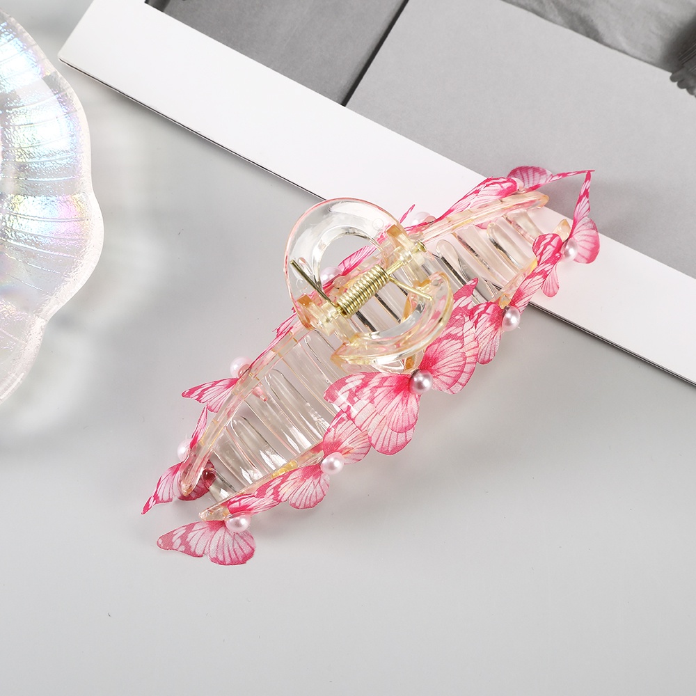 Kẹp tóc Haimeikang hình bướm đính ngọc trai thời trang xinh xắn cho nữ