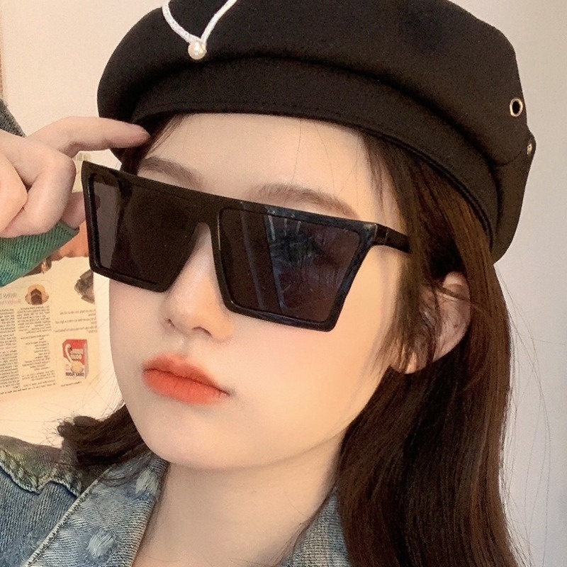 (KIQI-FASHION) COD Kính Mát Gọng Vuông Chống Tia Uv400 Thời Trang Dành Cho Nữ