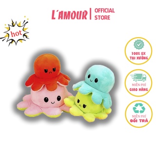 Gấu bông bạch tuộc cảm xúc size nhỏ 10cm - gấu bông lặt mặt lông mịn đáng yêu