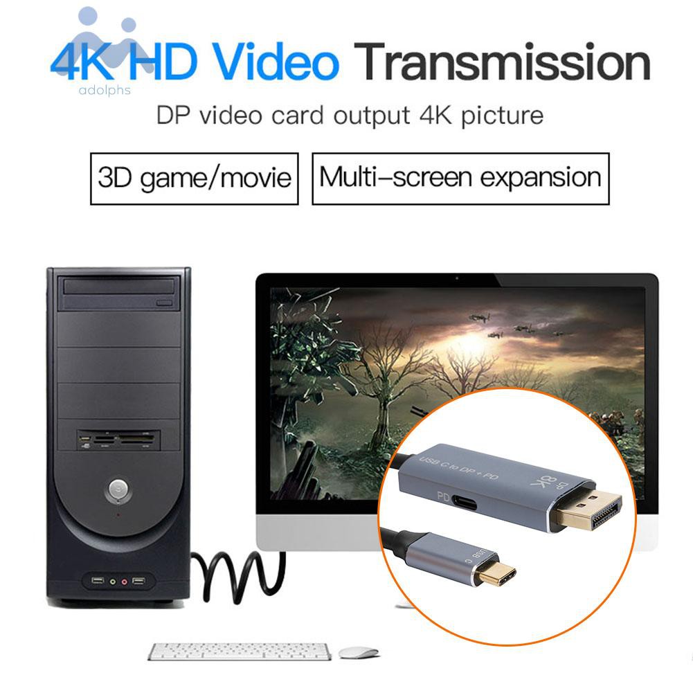 Dây Cáp Sạc Dp + Pd Chuyển Đổi Cổng Usb 3.1 Sang Dp + Pd 8k / 60hz