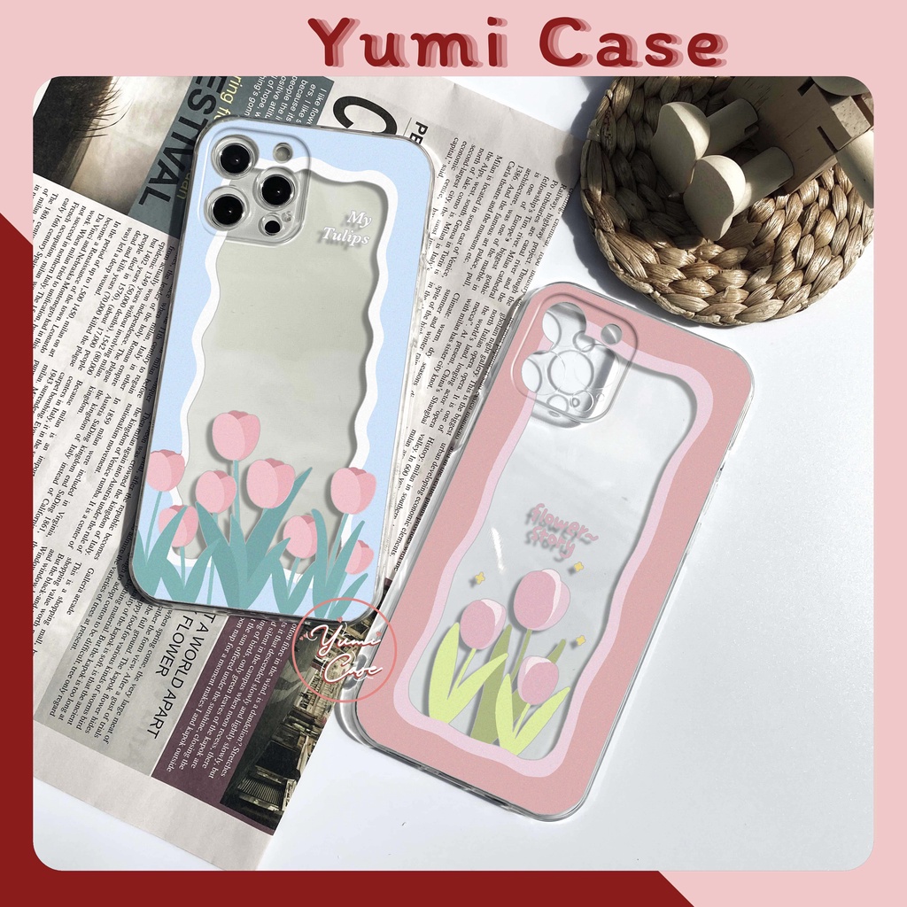 Ốp lưng điện thoại dành cho Iphone Samsung Vsmart Oppo Huawei Xiaomi Vivo Nokia Realme Poco Redmi KHUNG VIỀN HOA Yumi C