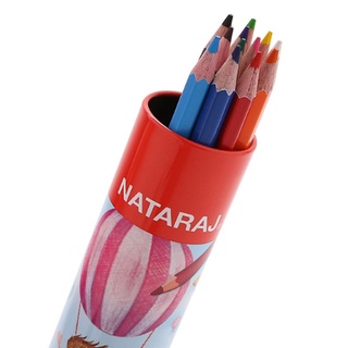 Bút chì dài Nataraj 12 màu hộp tròn