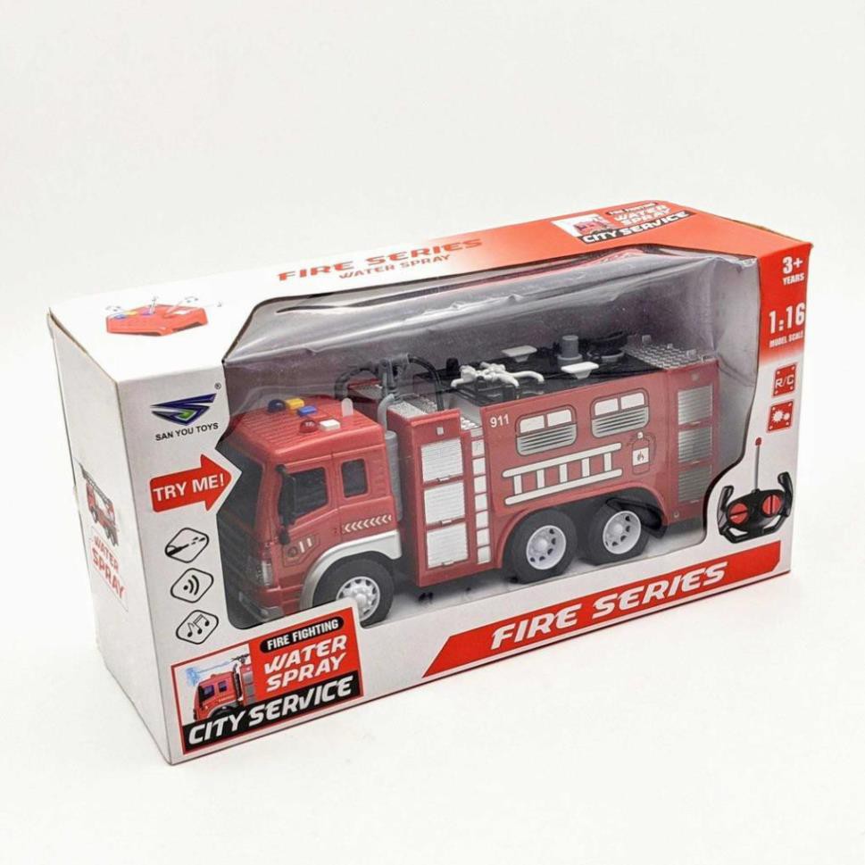 Xe cứu hỏa điều khiển - Phun nước - Pin sạc