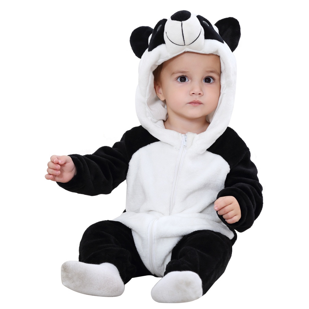 Bộ Áo Liền Quần Hình Gấu Trúc Dễ Thương Cho Bé 0-3 Tuổi