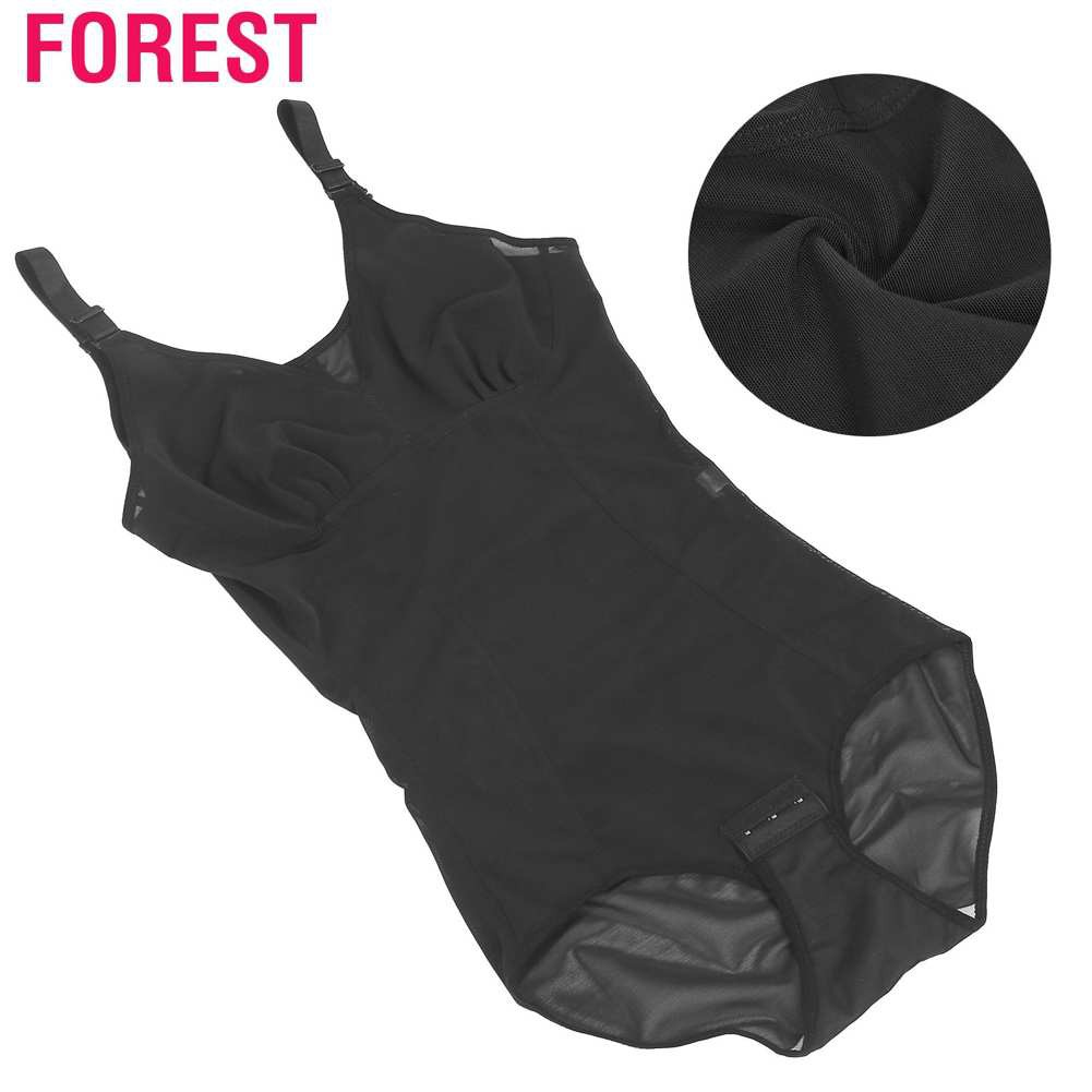 Forest Full Body Women Shapewear with Wireless Bra Slimming Shaping Bodysuit (Black)