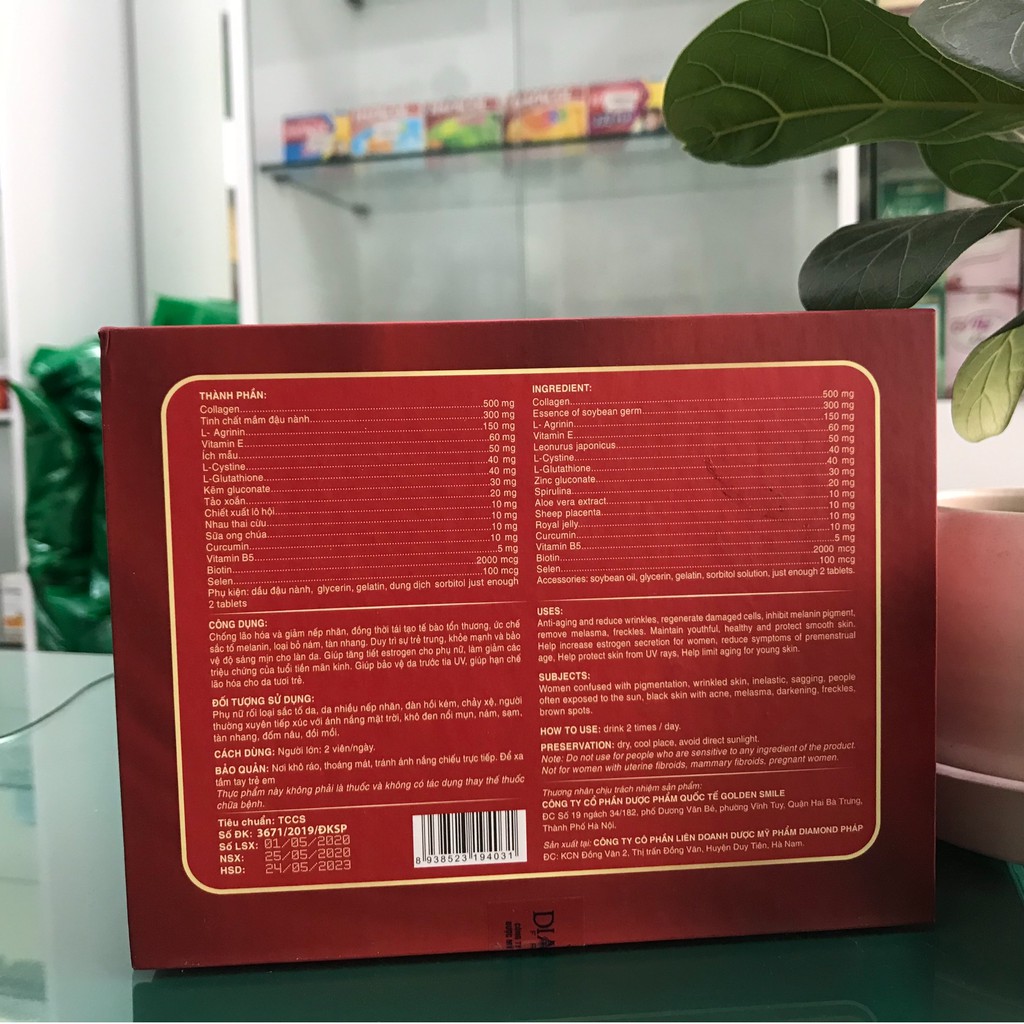 [CHÍNH HÃNG] Golden Collagen - Hỗ trợ làm giảm nám, tàn nhang