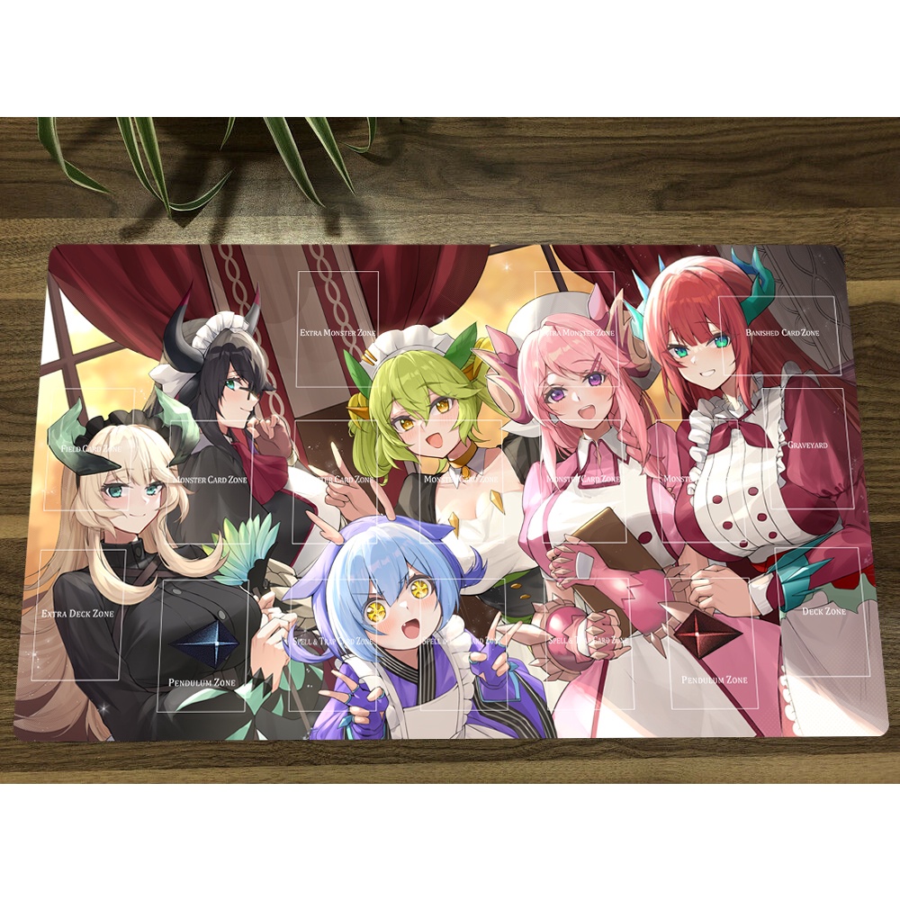 Yugioh Girls Dragonmaid Deck TCG Thảm Trading Card Game Mat CCG Playmat Cao Su Chống Trơn Trượt Miến