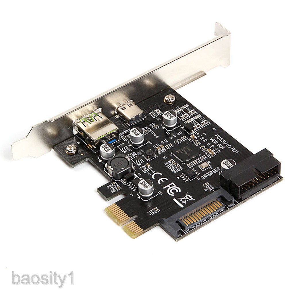 Bộ Chuyển Đổi Pci-e Pci Express Sang Usb3.1 Type C + Usb 2.4a