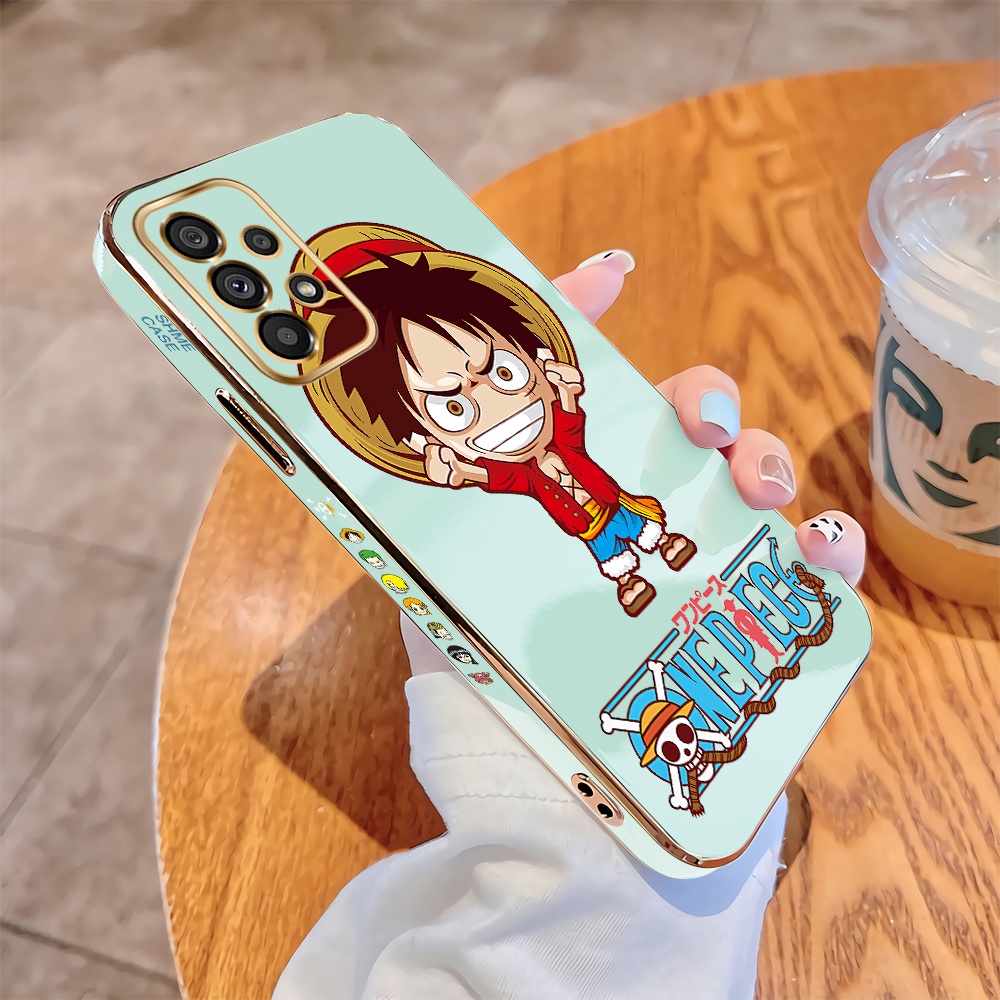 Ốp Điện Thoại Viền Vuông Mềm In Hoạt Hình Luffy Cho Samsung Galaxy A73 A53 A33 A13 5G A23 A03 A22 A52 A52S