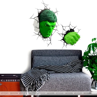 Hình dán 3d decor phòng , trang trí quầy bar | hình hulk đầu tay