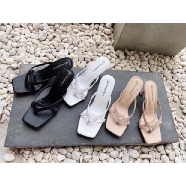 H Sandal nữ👠FreeShip👠Sandal cao gót kẹp ngón không quai mới(video + ảnh thật) : . L