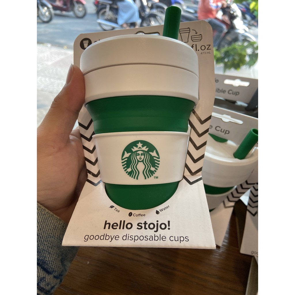 💙Ly Stojo Xanh Lá💙 gập gọn Starbuck chính hãng