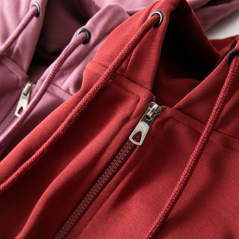 Hoodie Zip 100% Cotton Cao Cấp Màu Đỏ/Hồng Có Khóa Form Unisex Định Lượng 300gsm - Áo Hoodie Dầy Dặn Cho Nam Nữ Mùa Đông | BigBuy360 - bigbuy360.vn