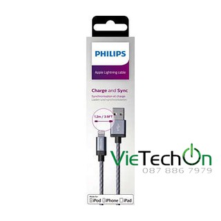 Cáp philips lightning dlc2508n chuẩn mfi - bảo hành 24 tháng