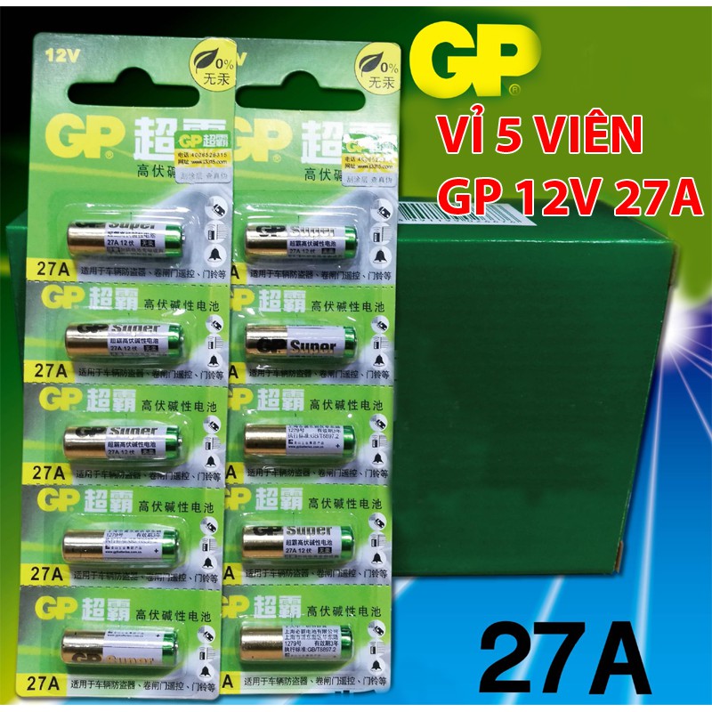 Vỉ 5 viên pin GP Speedmaster 23A-12V 27A-12V thiết bị chống trộm, chuông cửa, cửa cuốn, điều khiển từ xa